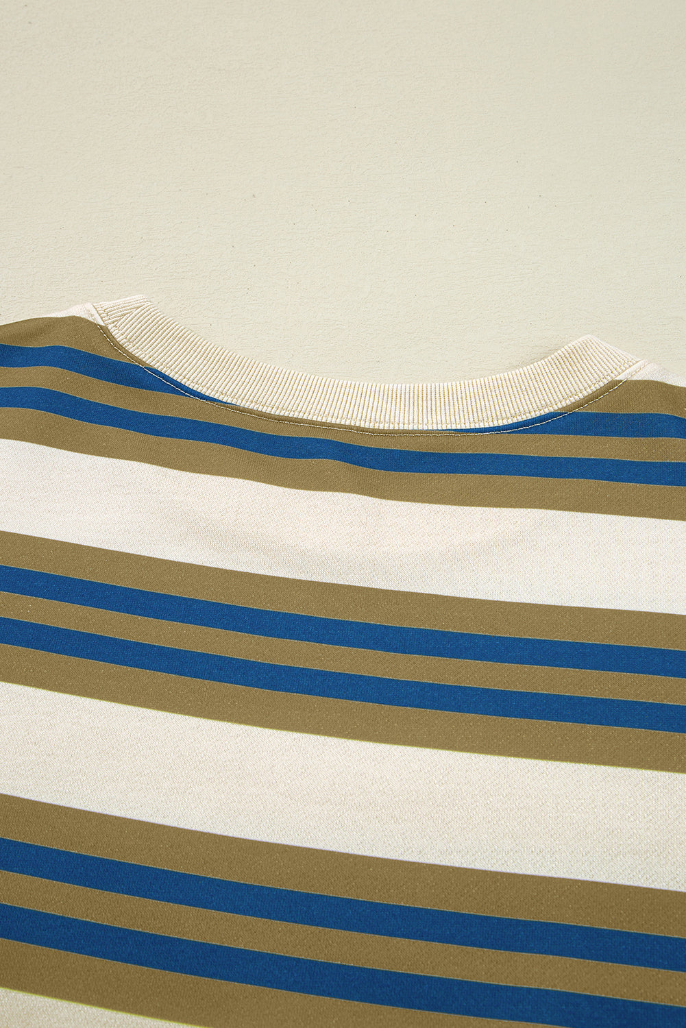 Stripe Crew Neck Drop Shoulder Pullover Sweatshirt