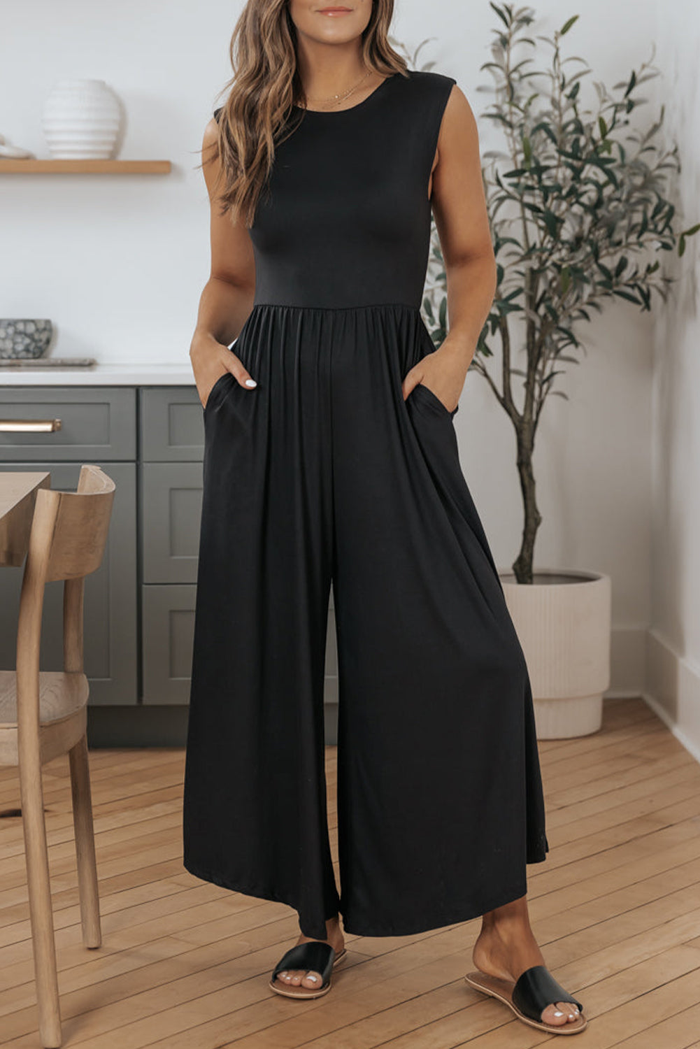 Open Back Wide Leg Jumpsuit