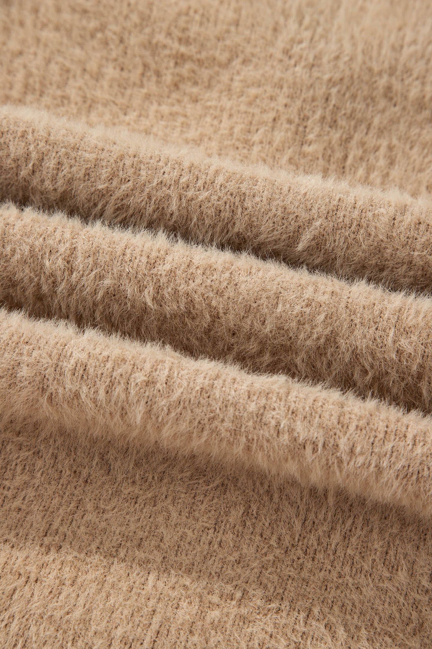 Fuzzy Buttoned Front Midi Solid Cardigan