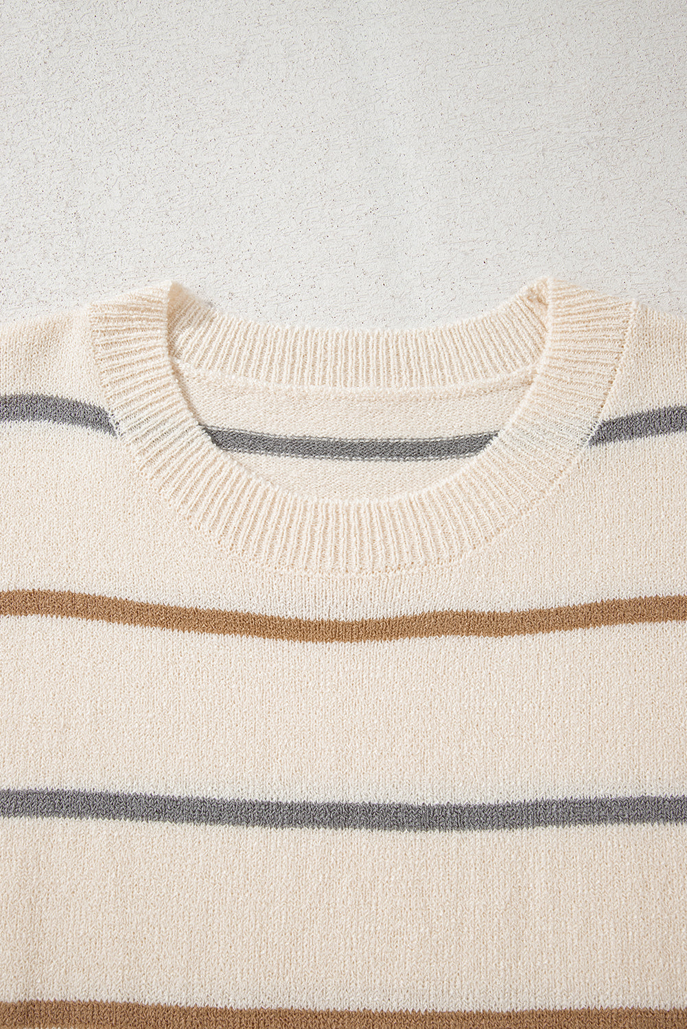 Striped Drop Shoulder Plus Sweater