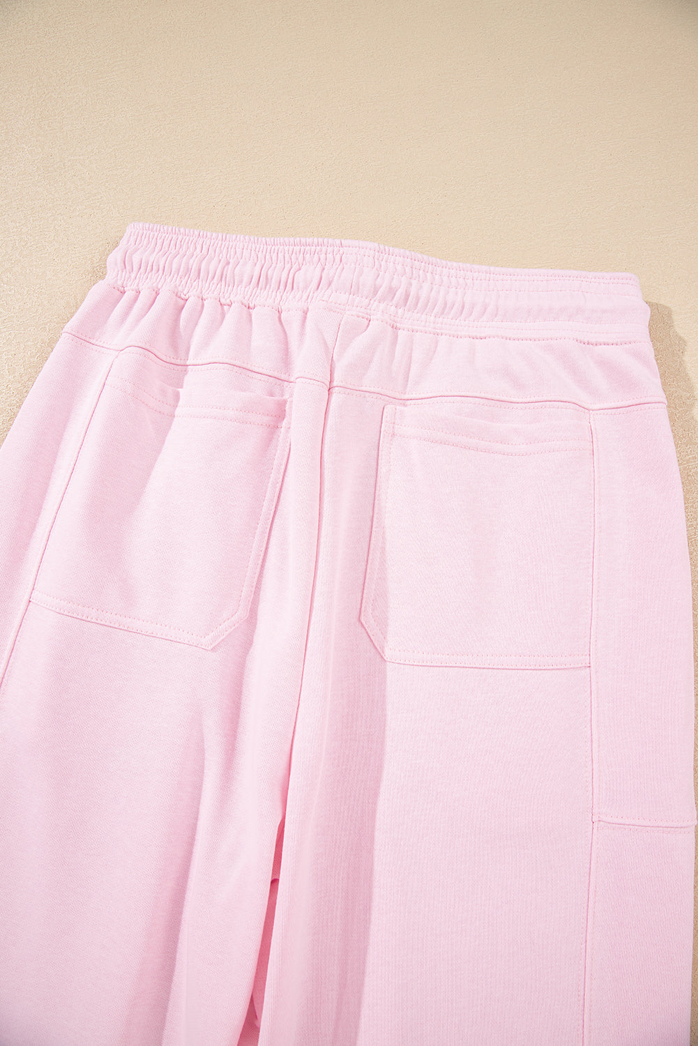Drawstring Waist Patchwork Solid Color Jogger Pants