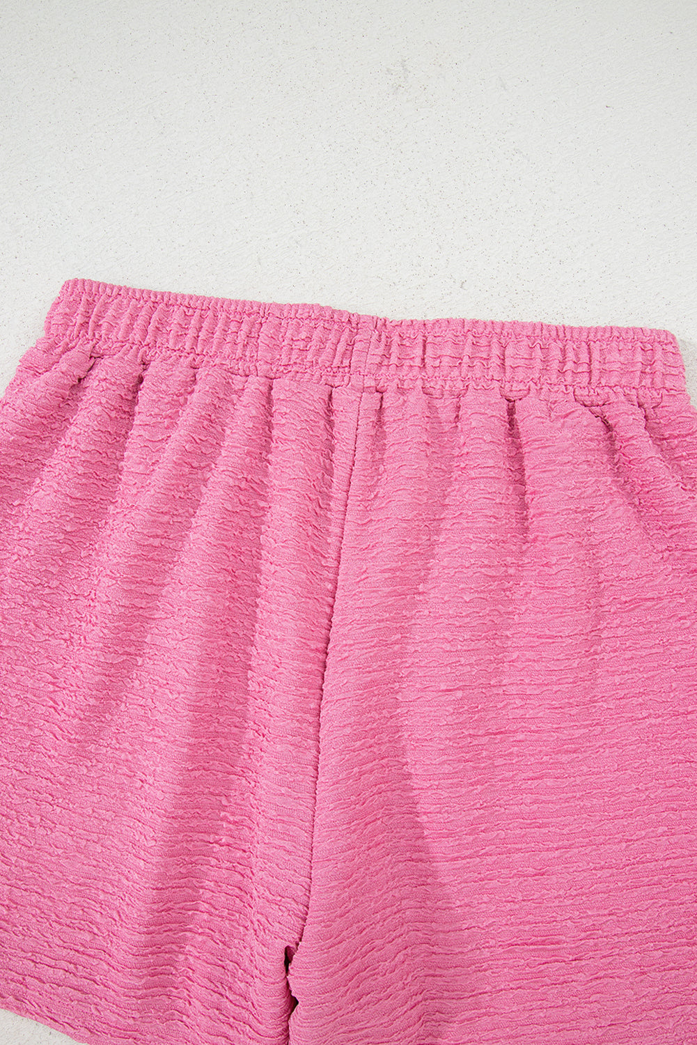 Textured V Neck T Shirt and Shorts Set