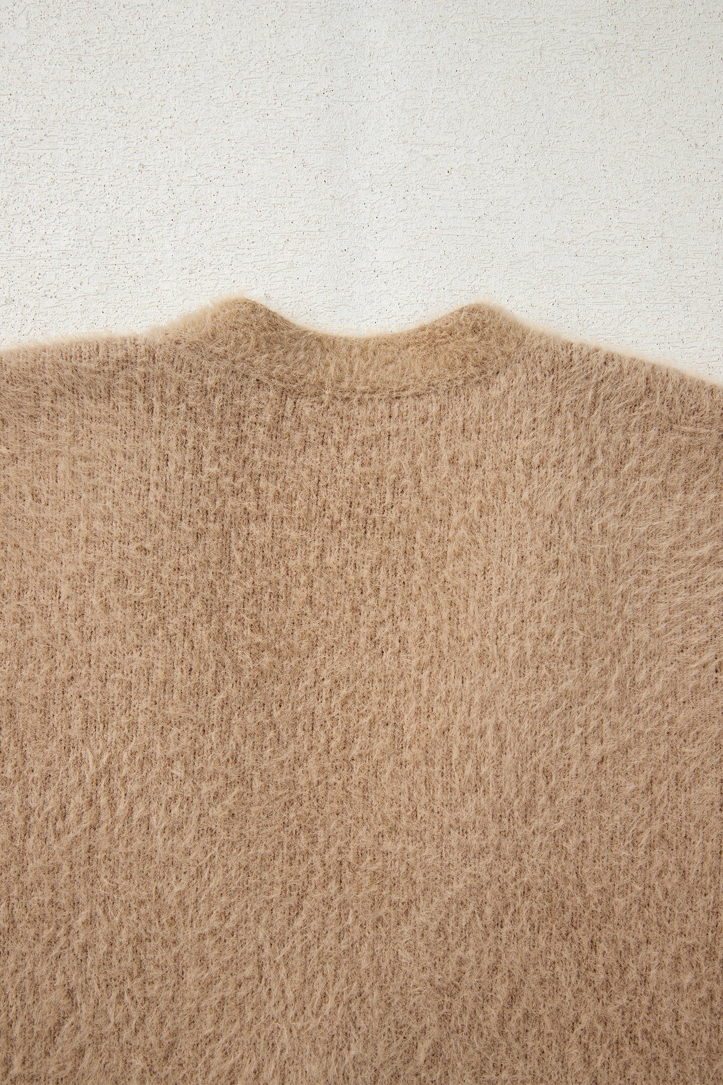 Fuzzy Buttoned Front Midi Solid Cardigan