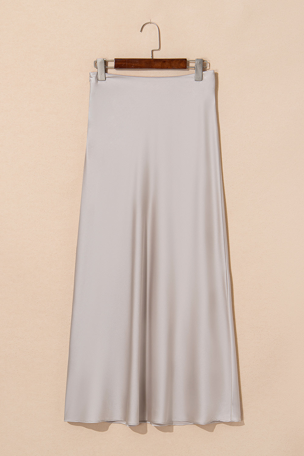 Satin Solid High Waist Maxi Skirt