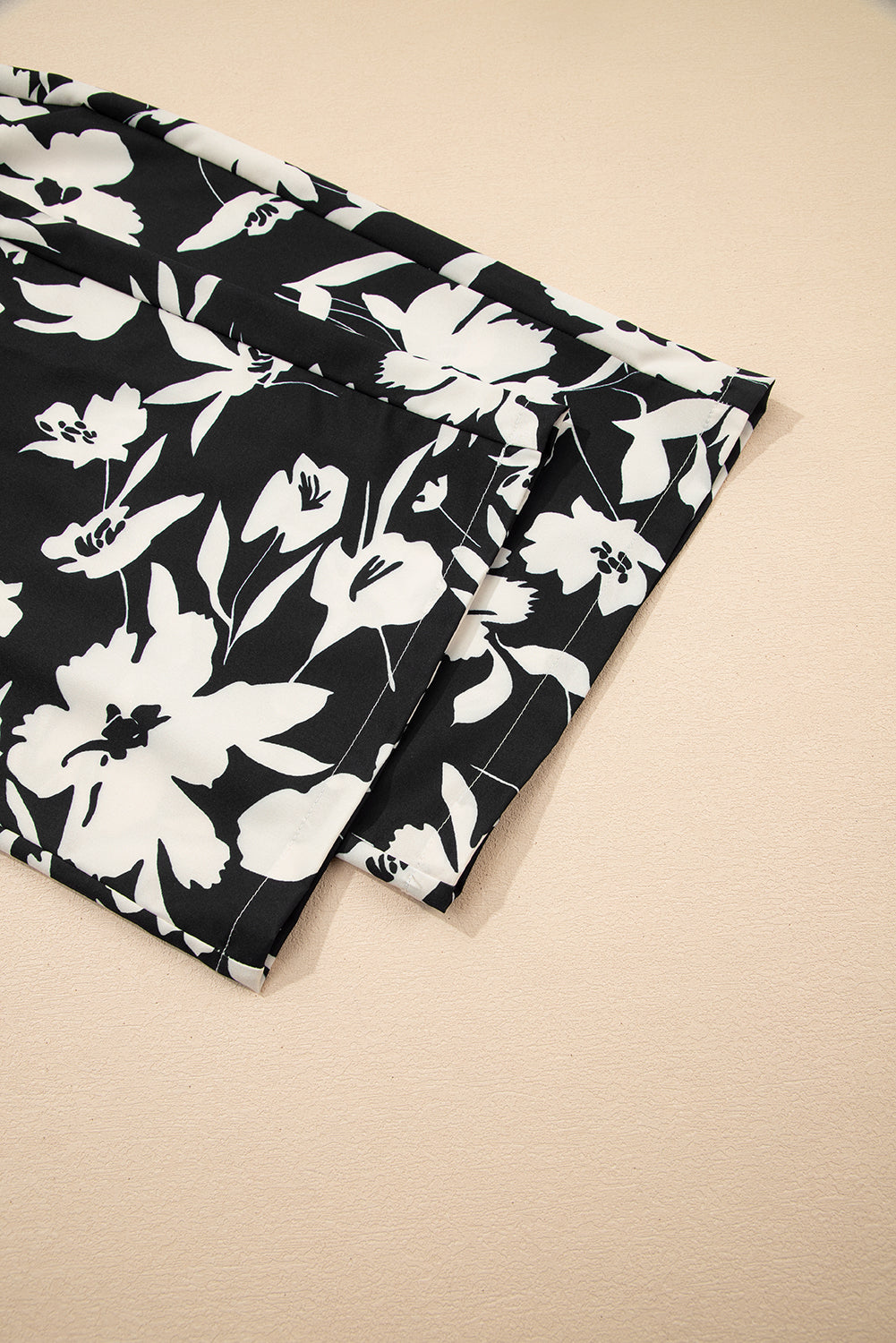 Floral Print Smocked High Waist Wide Leg Pants
