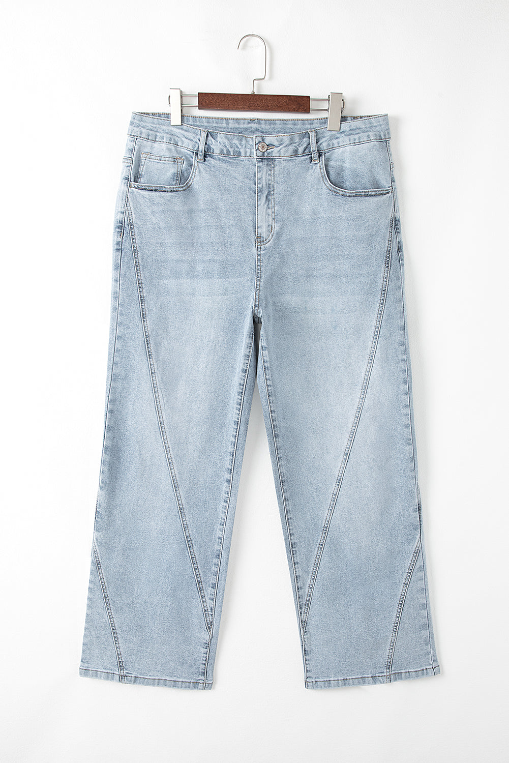 Light Wash Exposed Seam Plus Size Jeans