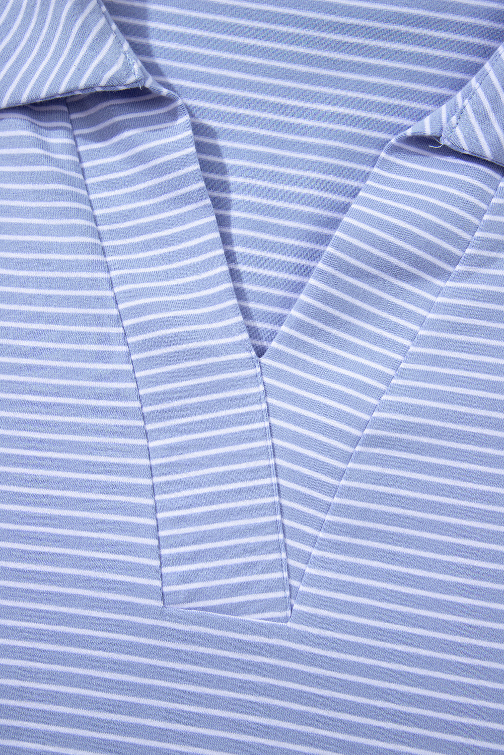 Stripe Dolman Sleeve Polo Shirt and Drawstring Shorts Set