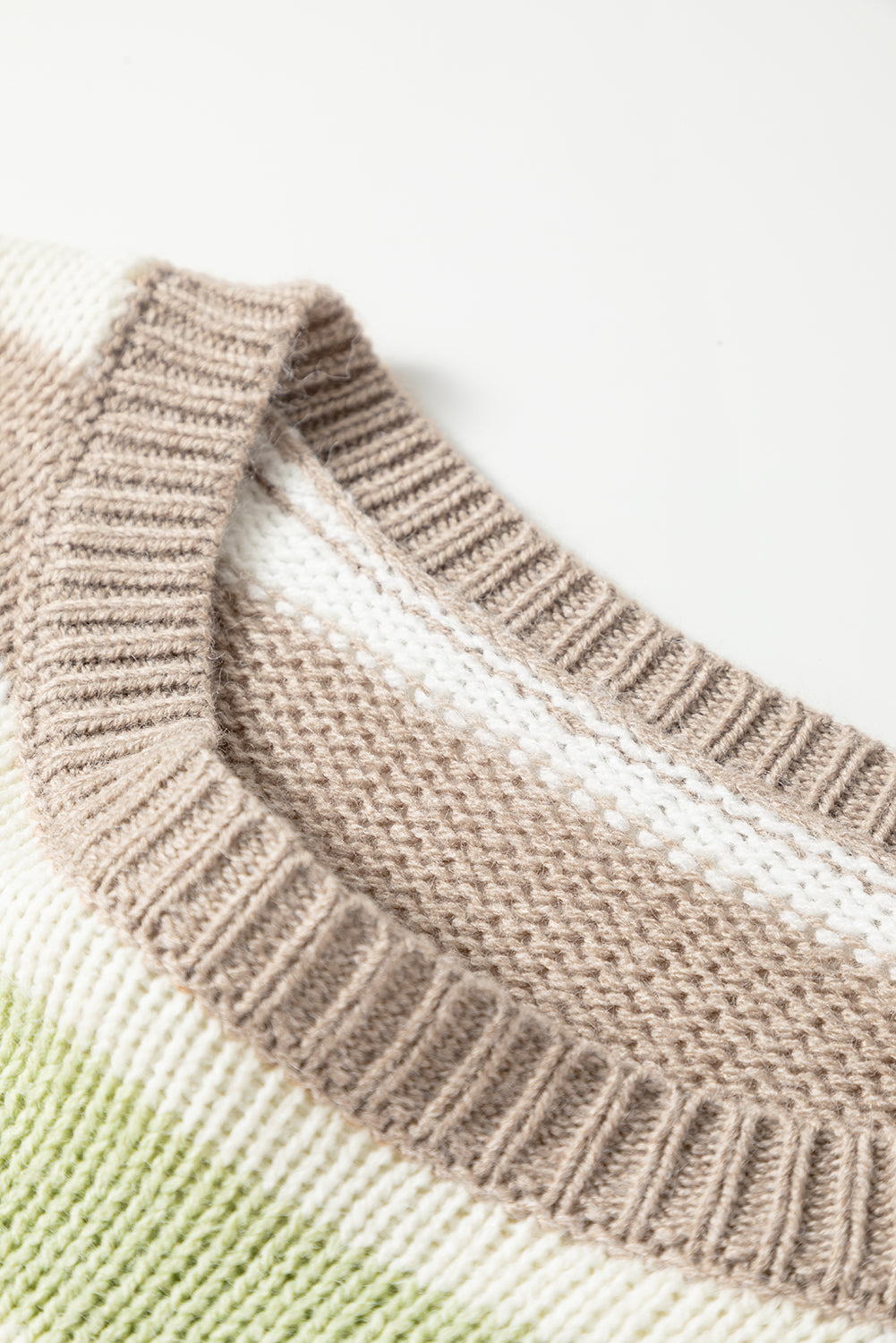Stripe Drop Shoulder Crew Neck Sweater