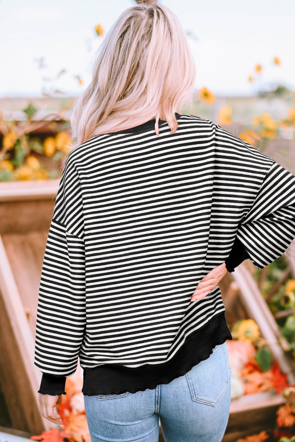Loose Drop Shoulder Long Sleeve Top