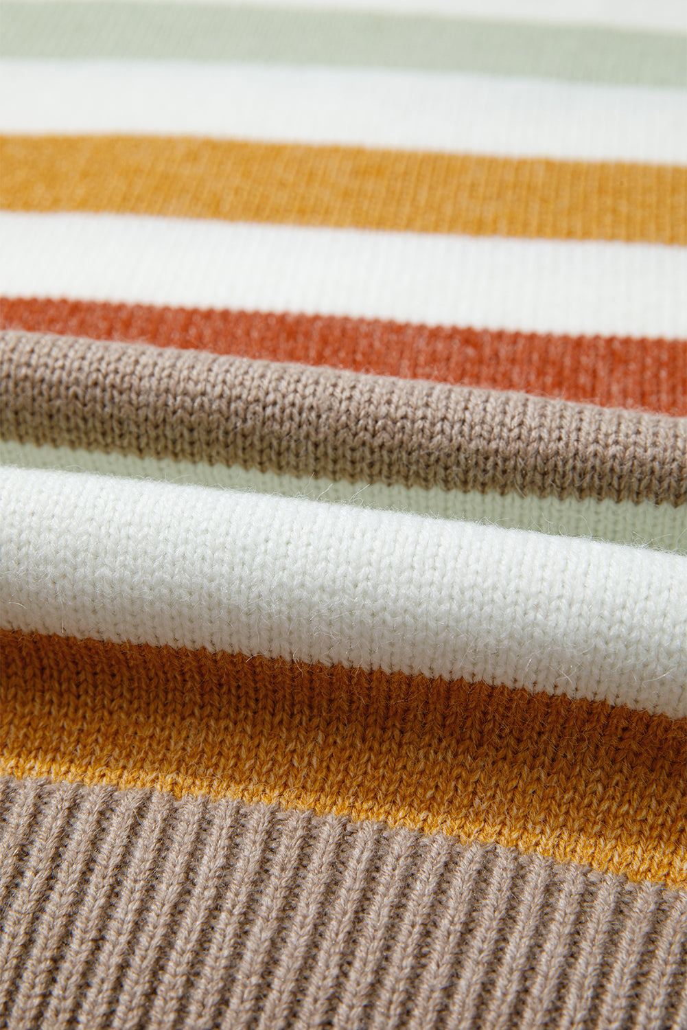 Striped Colorblock Drop Shoulder Plus Size Sweater