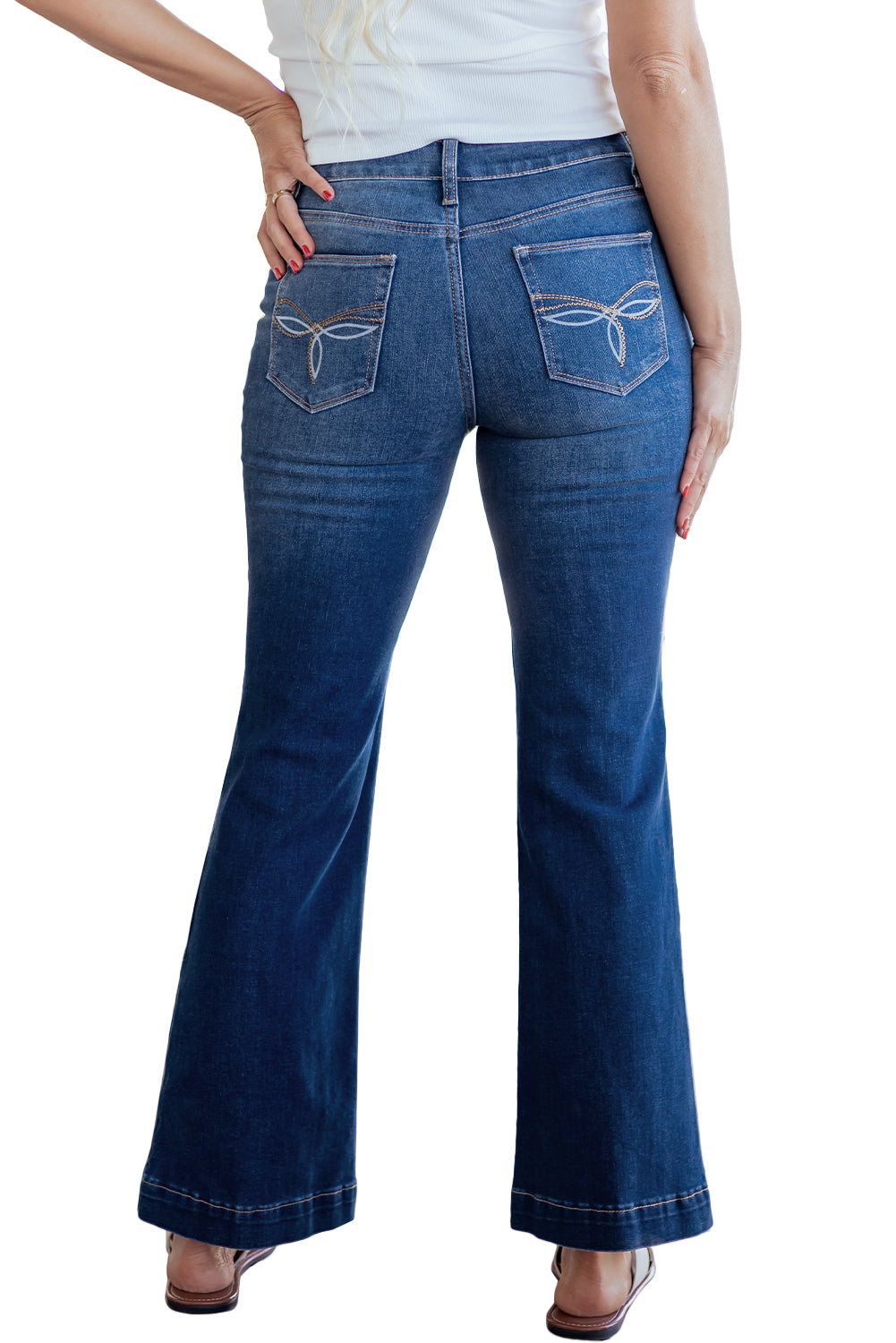 Western Stitch Patched Pocket Bootcut Jeans