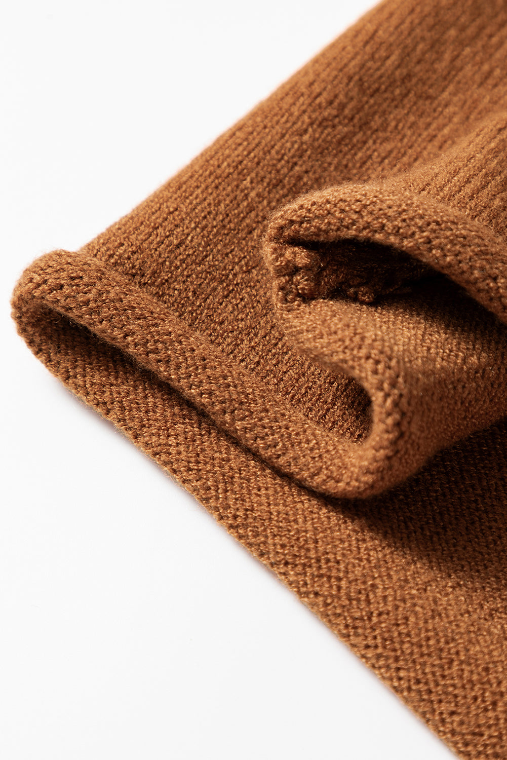 Ribbed Detail Solid Color Mini Sweater Dress