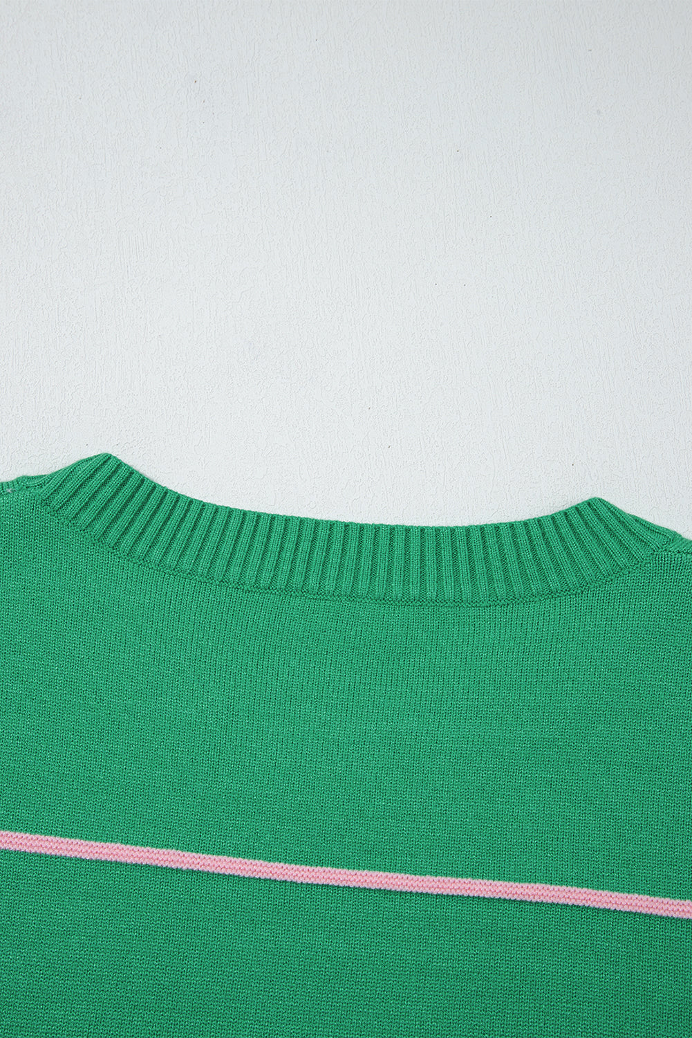 Colorblock Striped Half Sleeve Drop Shoulder Sweater