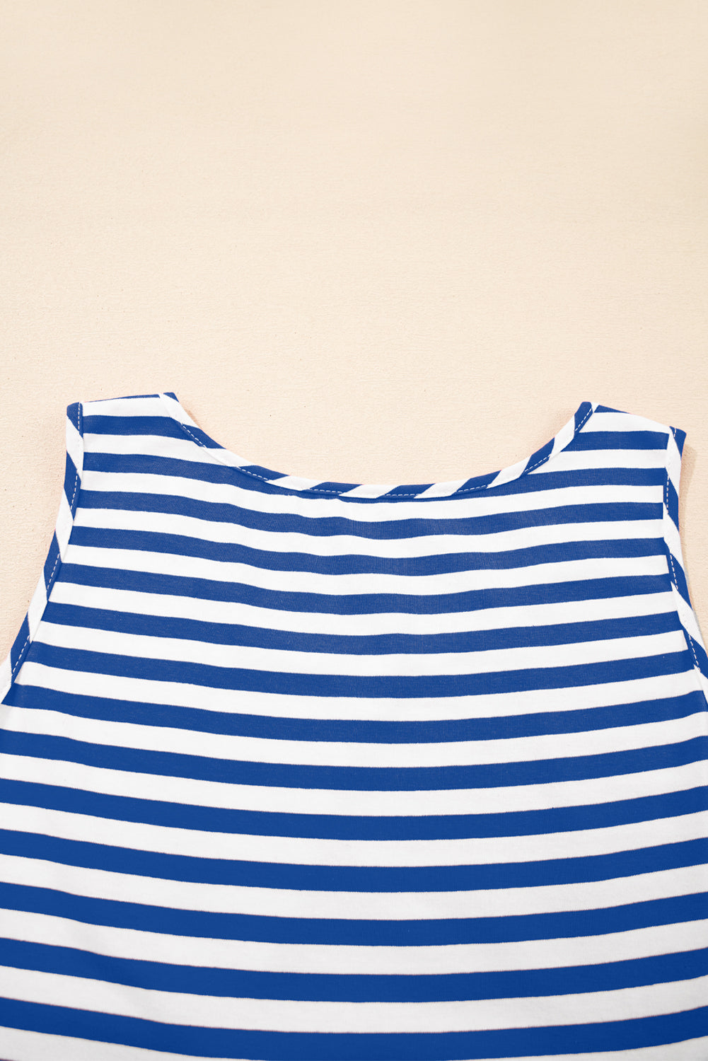 Stripe U Neck Sleeveless Loose Fit Mini Dress