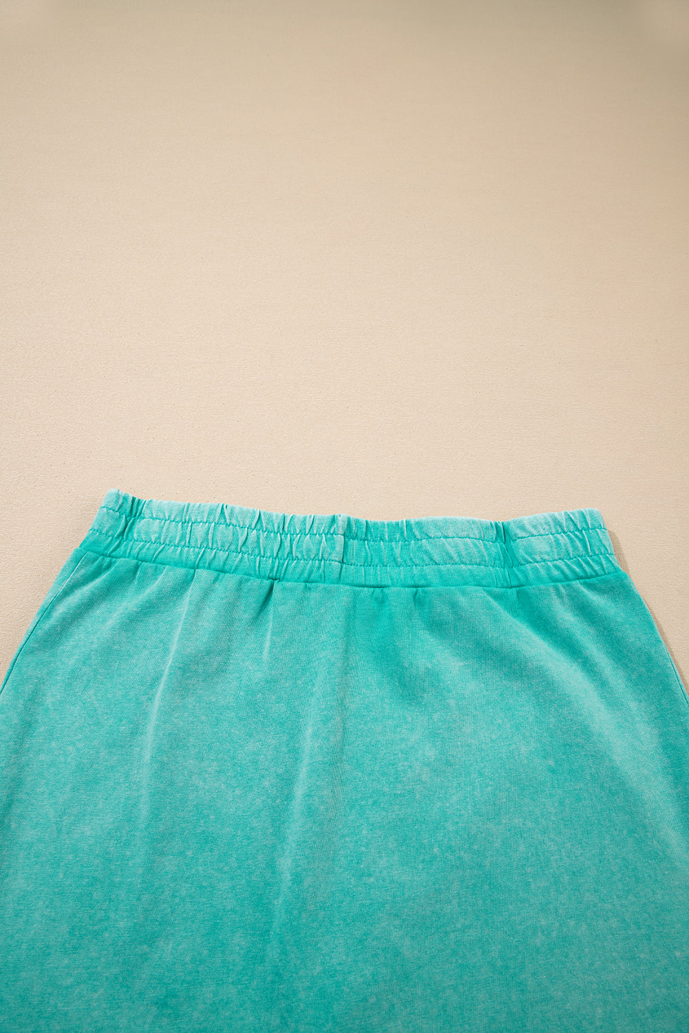 2 Pieces Mineral Wash Cotton Tank Top Lined Split Skirt Set