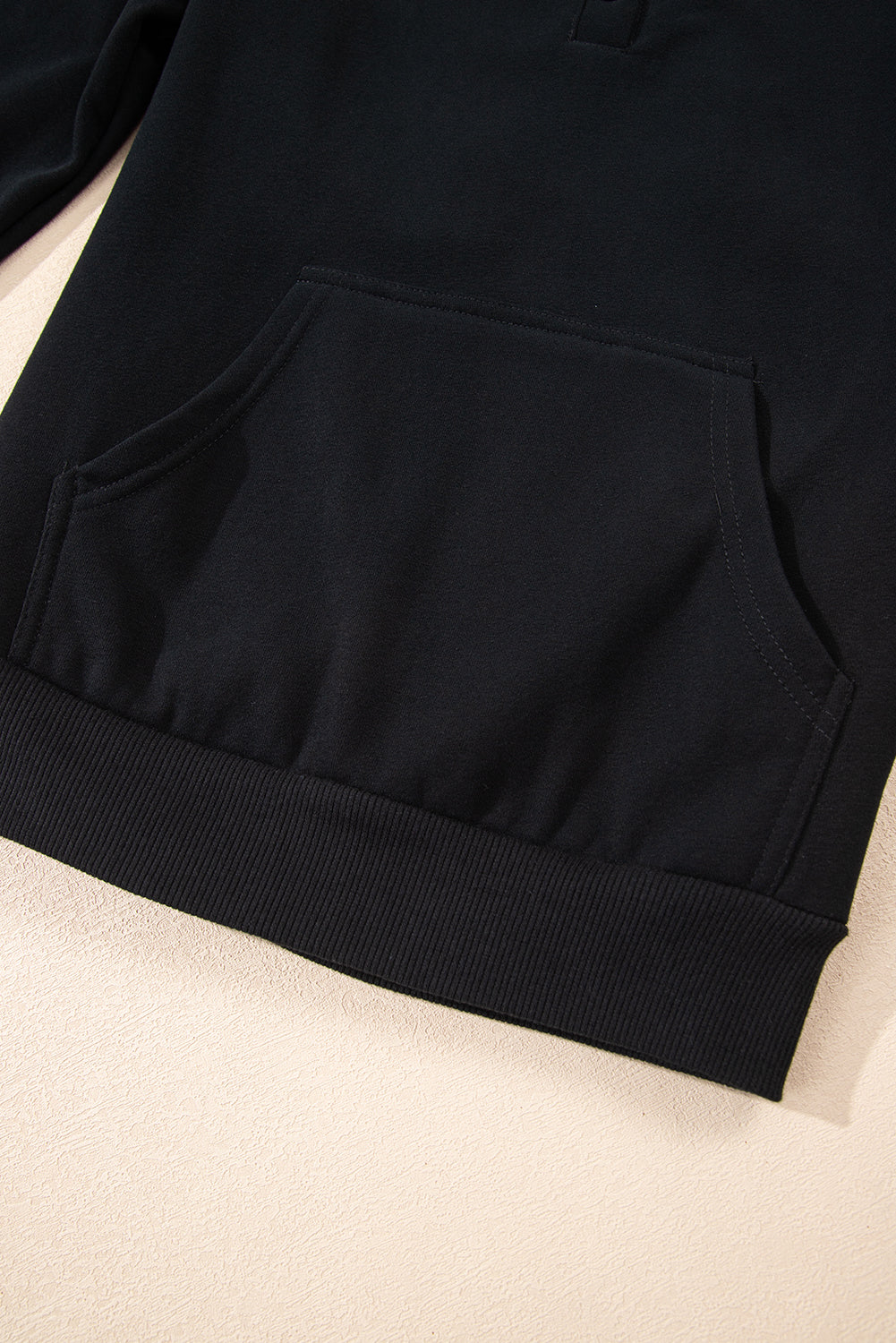 Button Drawstring Hooded Pullover and Casual Short Set