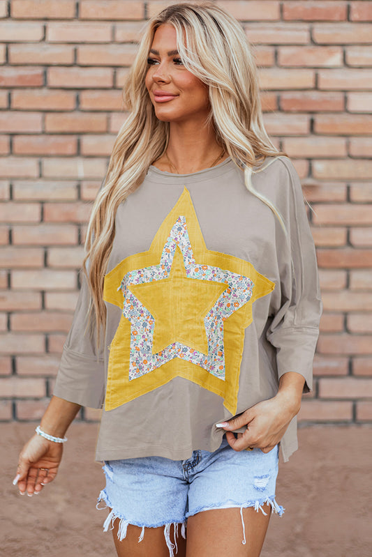 Floral Starbust Exposed Seam Mineral Wash Top