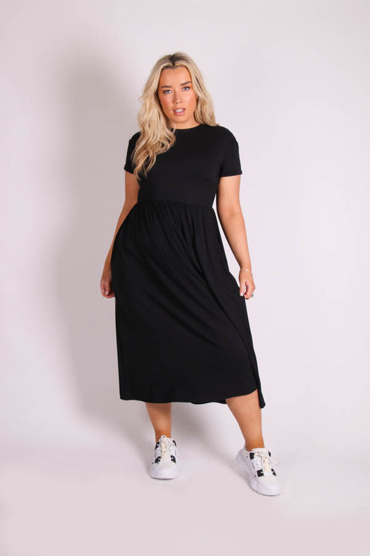 Claire Gathered waist Jersey dress