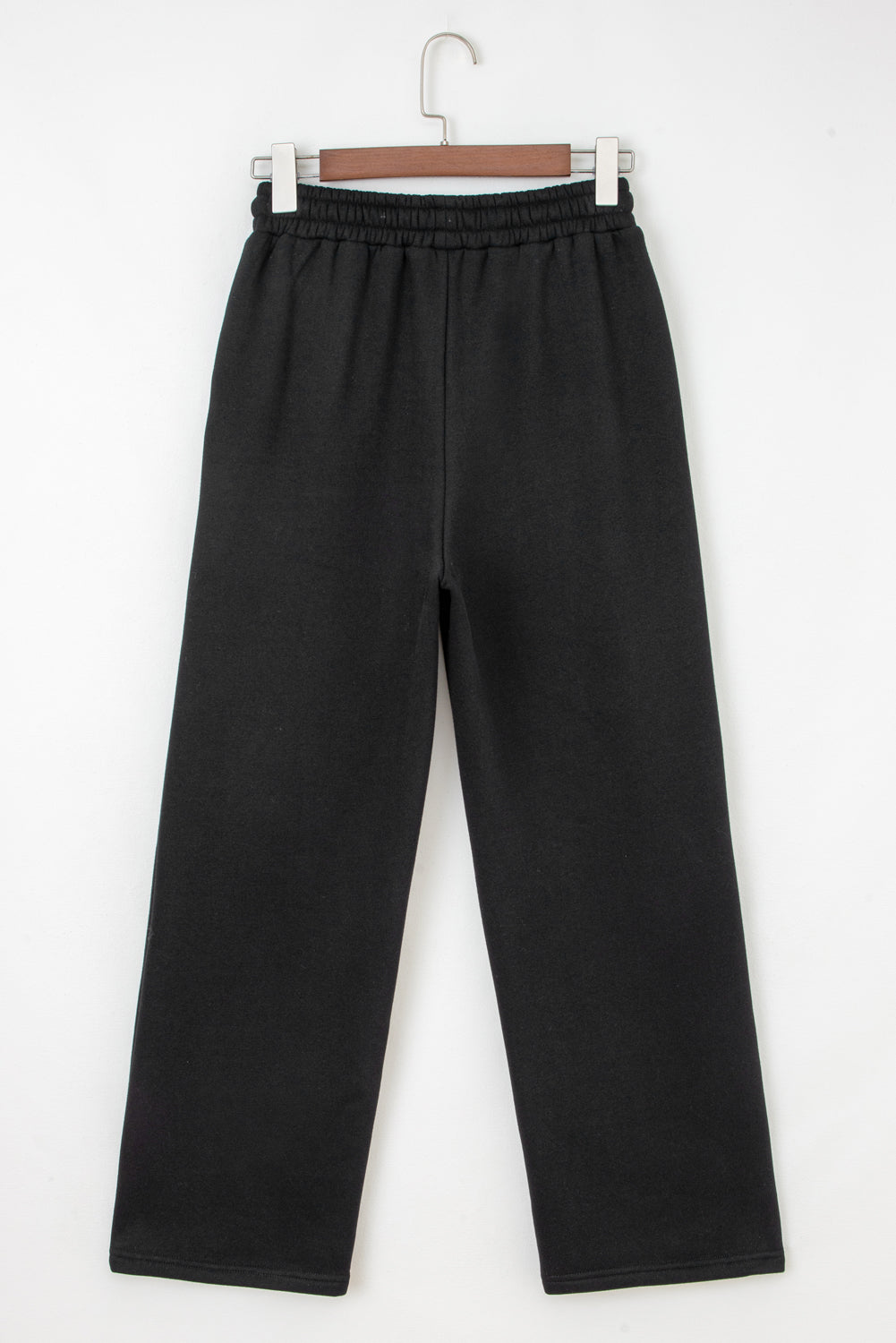 Fleece Lined Leopard Drawstring Elastic Waist Solid Pants
