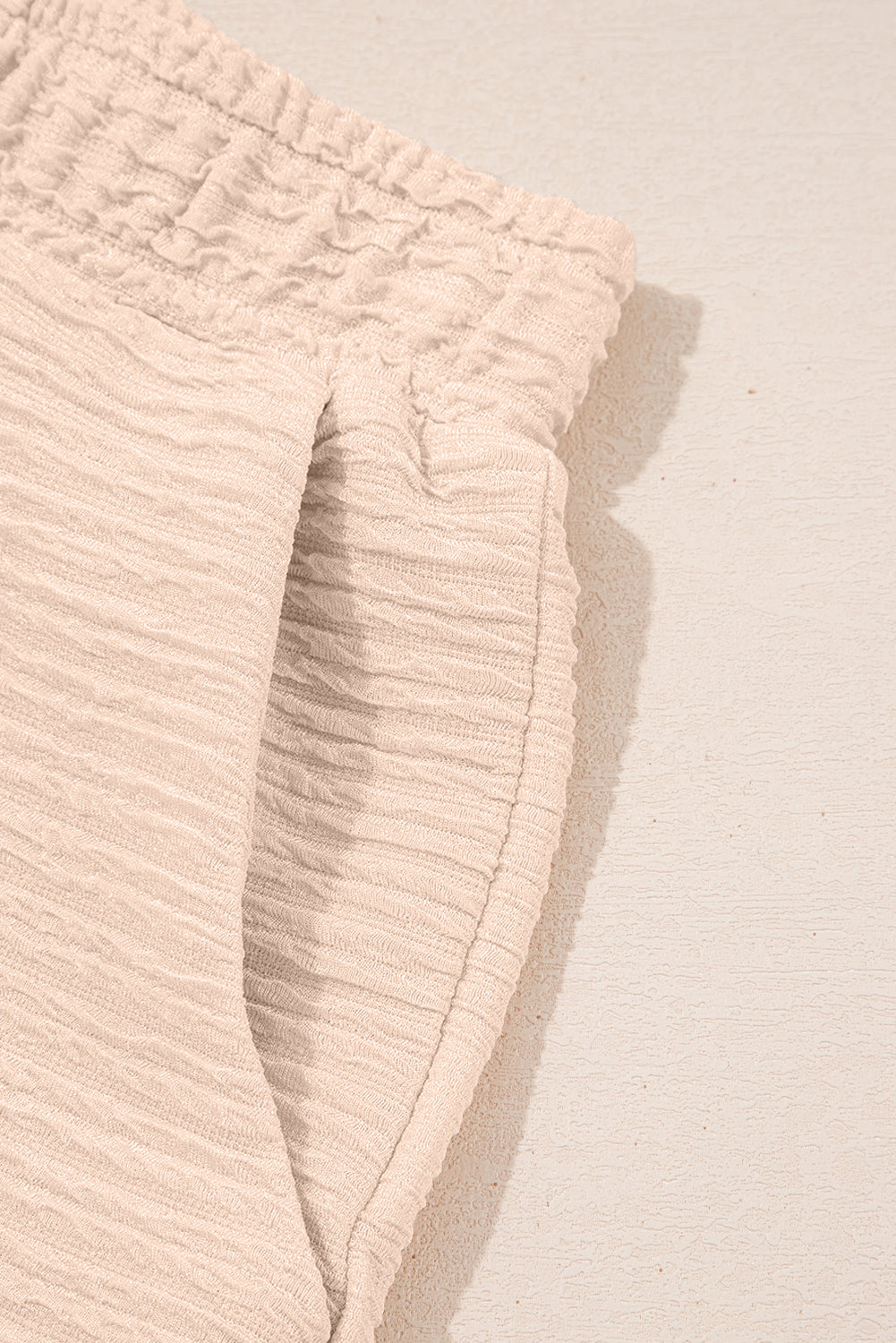 Textured V Neck T Shirt and Shorts Set