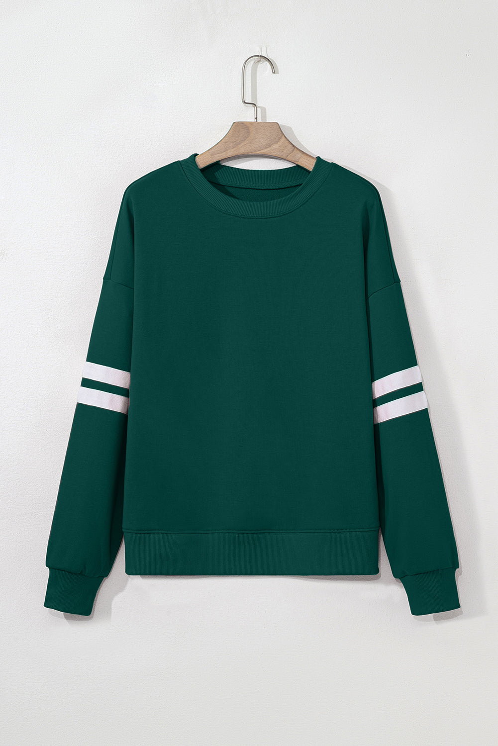 Varsity Striped Detail Drop Shoulder Oversized Sweatshirt