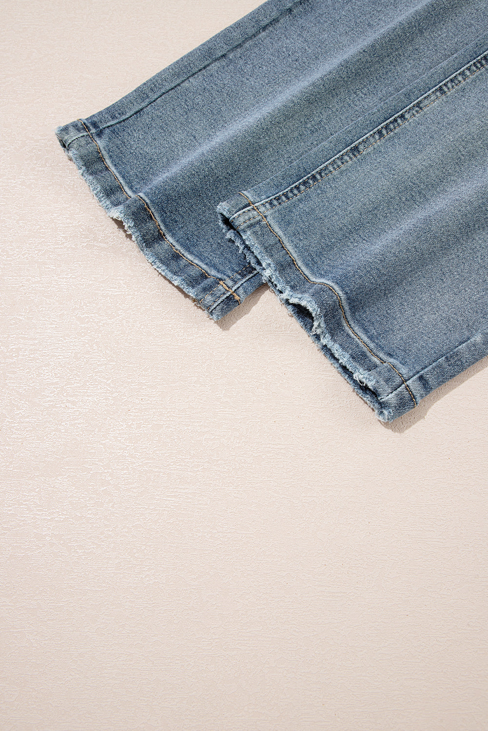 Slightly Distressed Ankle-length Straight Jeans