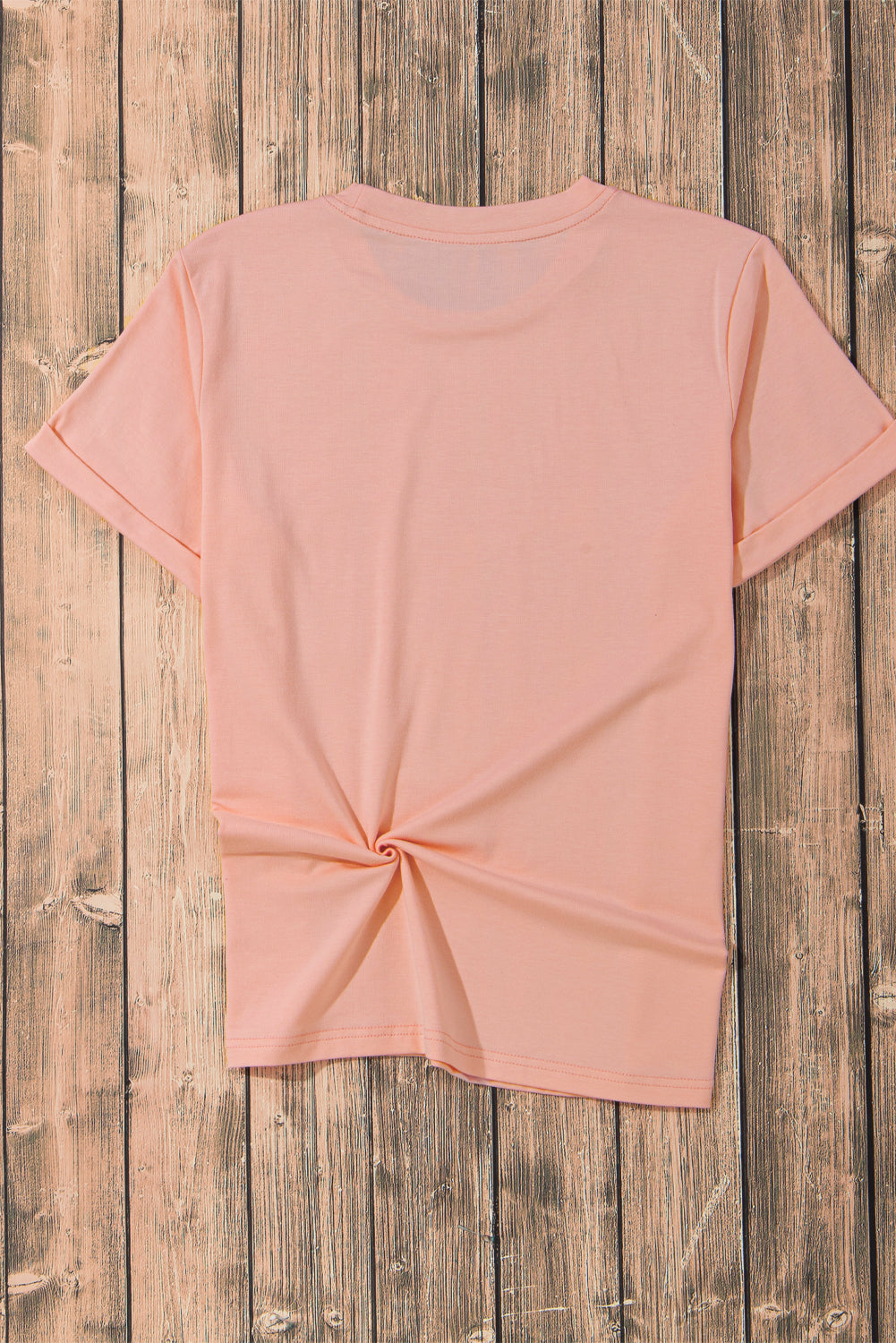 Casual Plain Crew Neck Tee