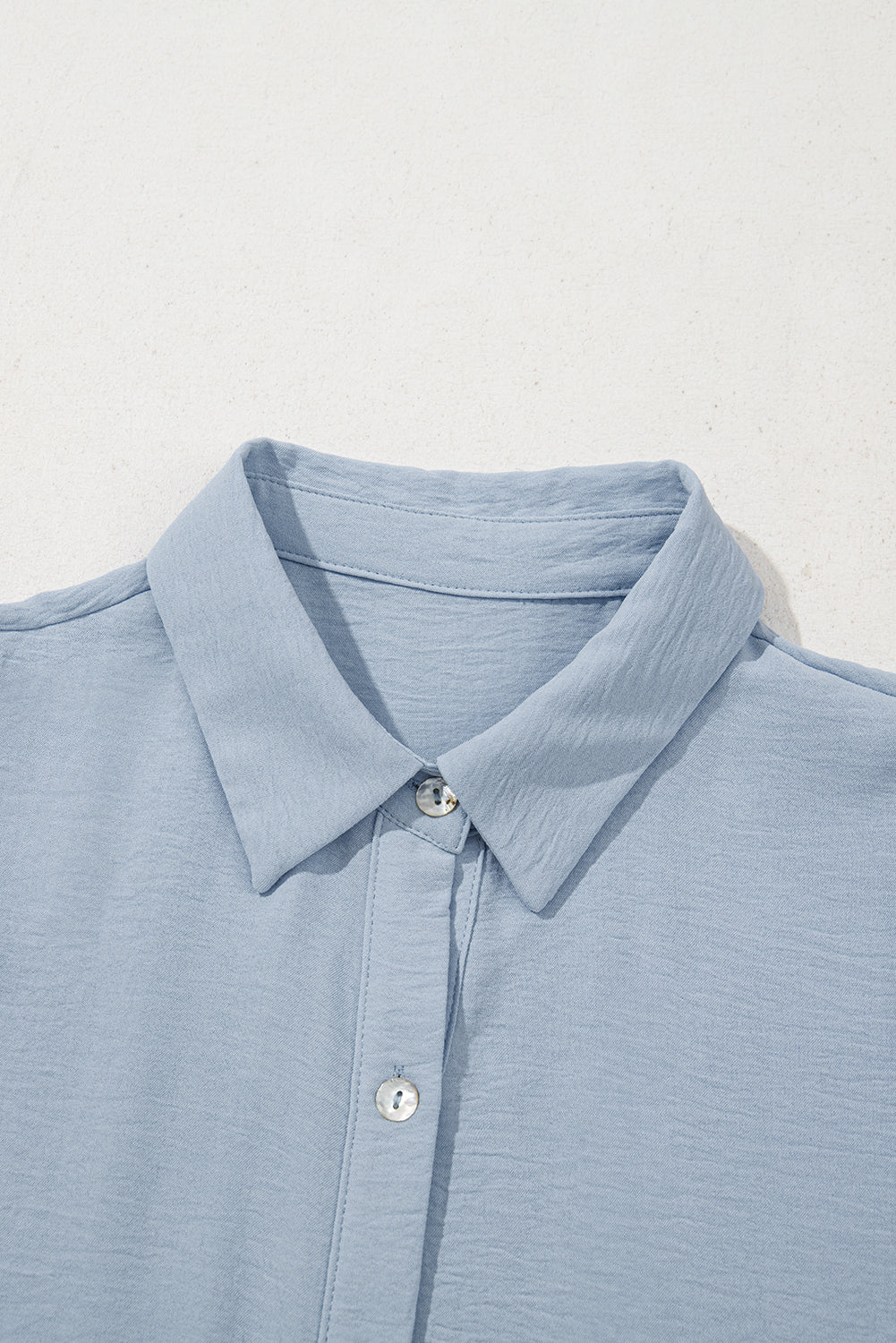 Shirt Collar Button Up Short Puff Sleeve Tiered Shift Dress