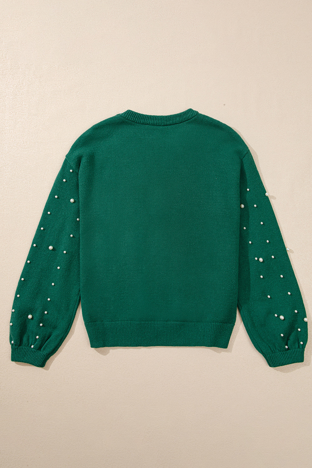 Pearled Drop Shoulder Round Neck Sweater