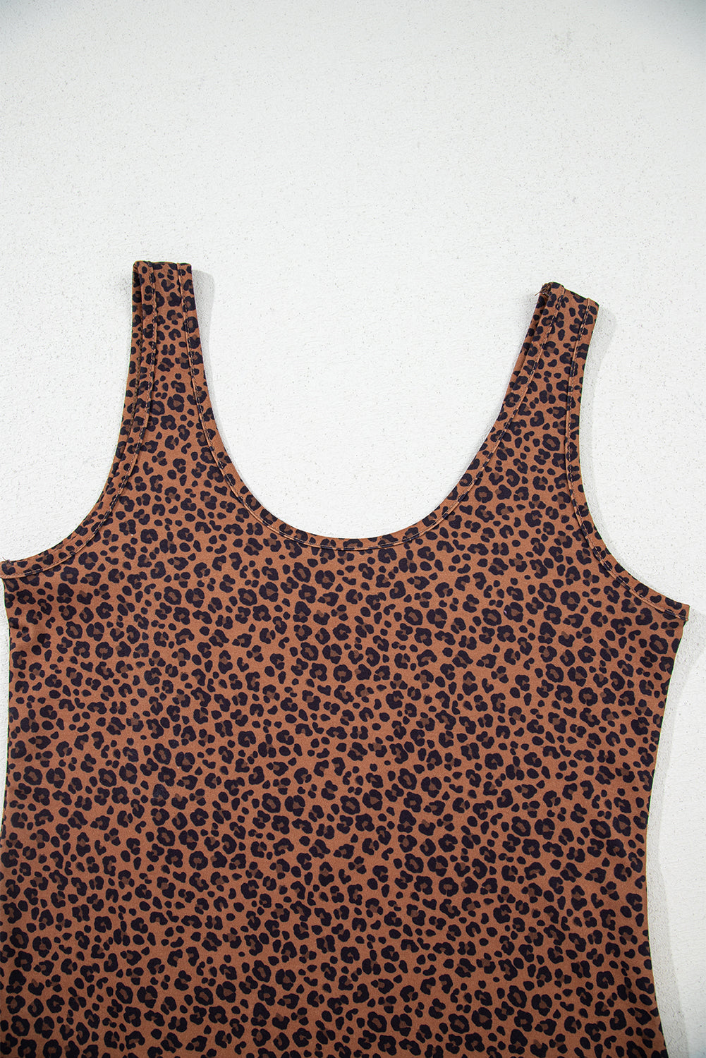 Leopard Printed Sleeveless Scoop Neck Bodysuit