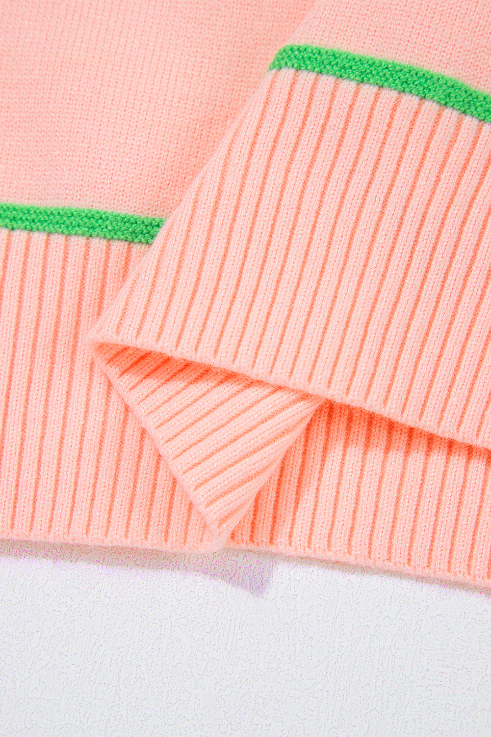 Colorblock Striped Half Sleeve Drop Shoulder Sweater