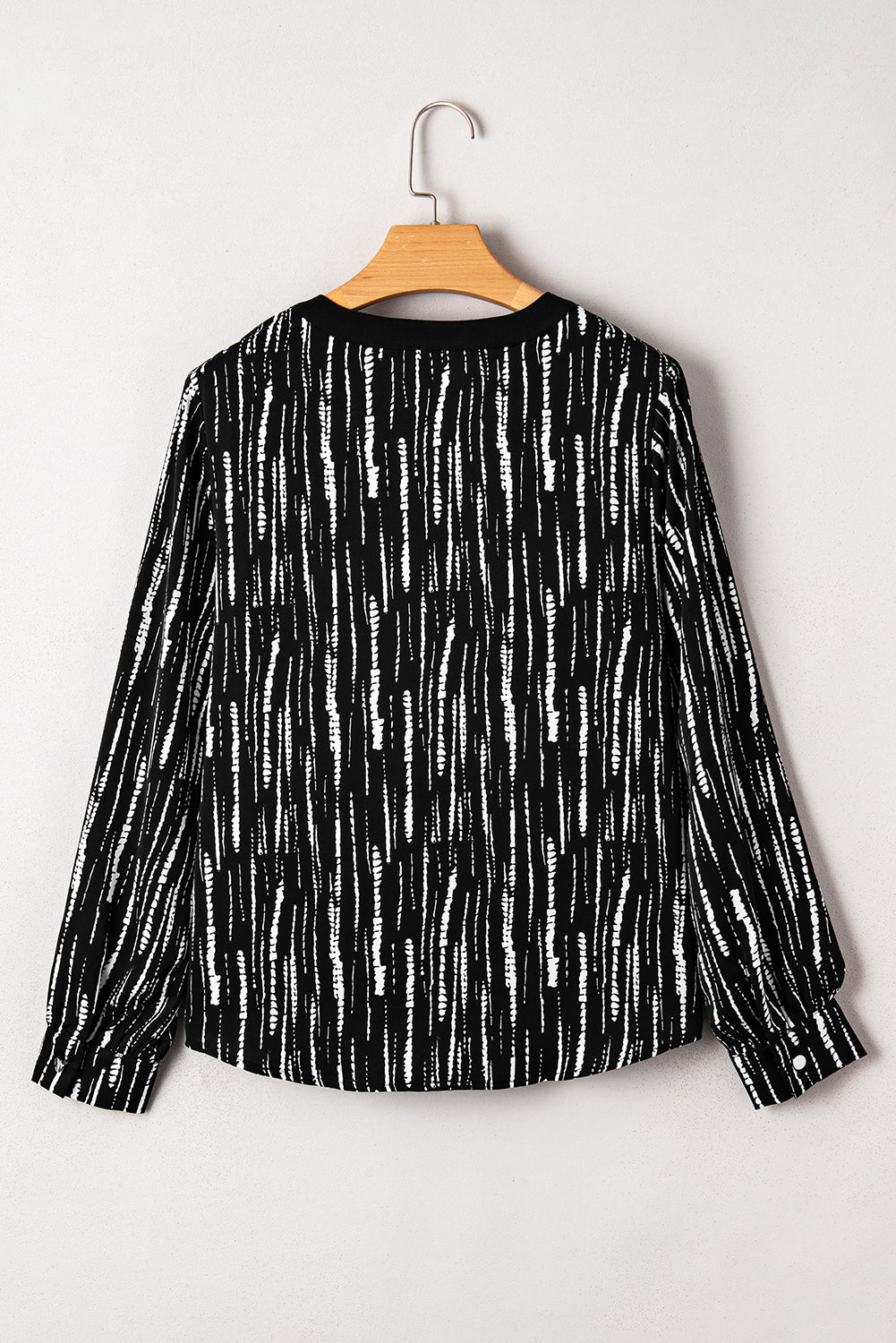 Abstract Printed V Neck Fall Blouse