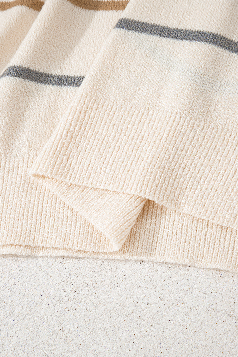 Striped Drop Shoulder Plus Sweater