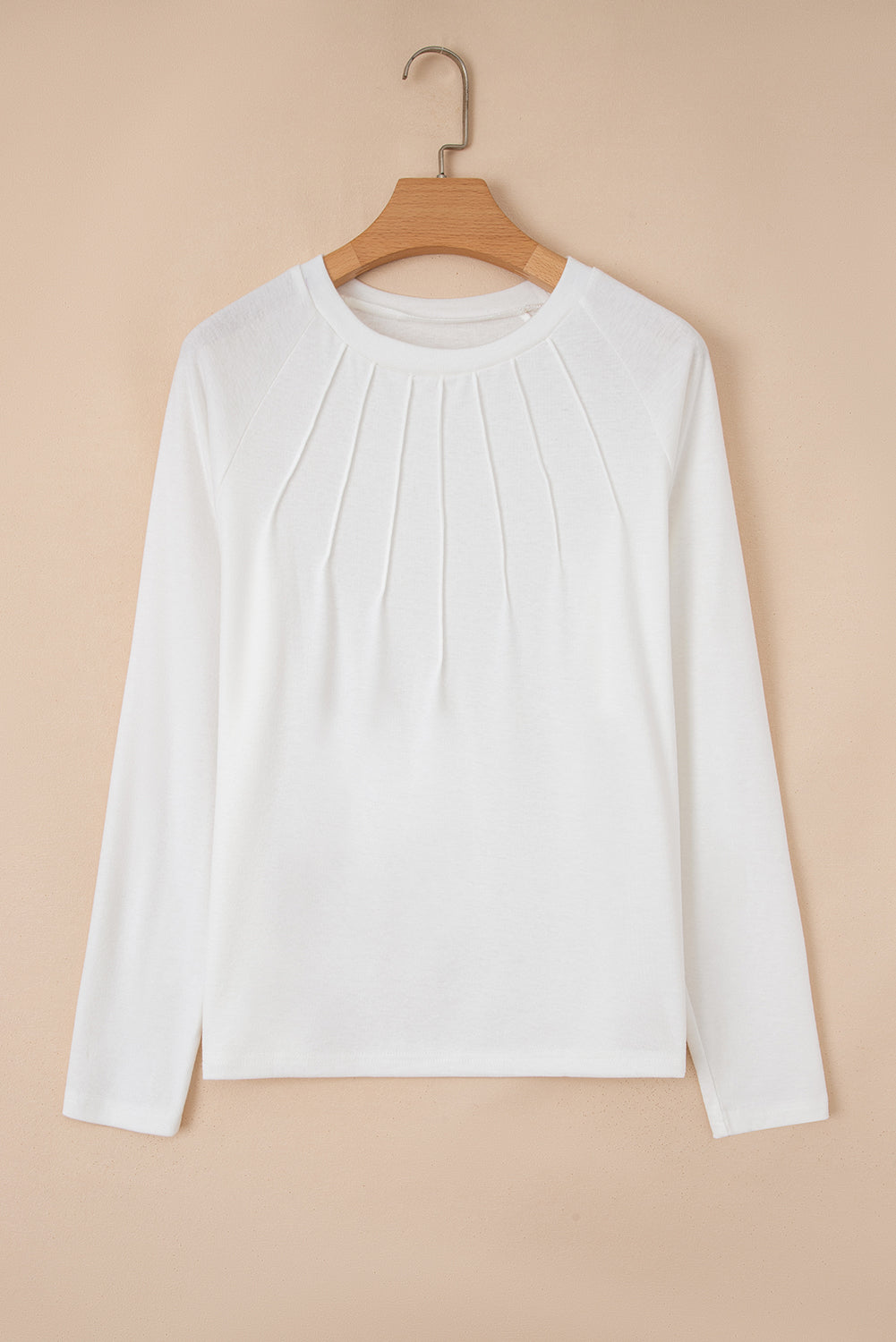 Solid Color Seam Detail Raglan Long Sleeve Top