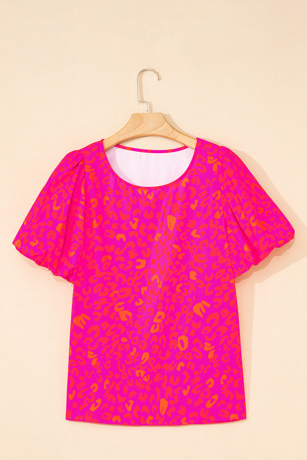Leopard Printed Puff Sleeve Top
