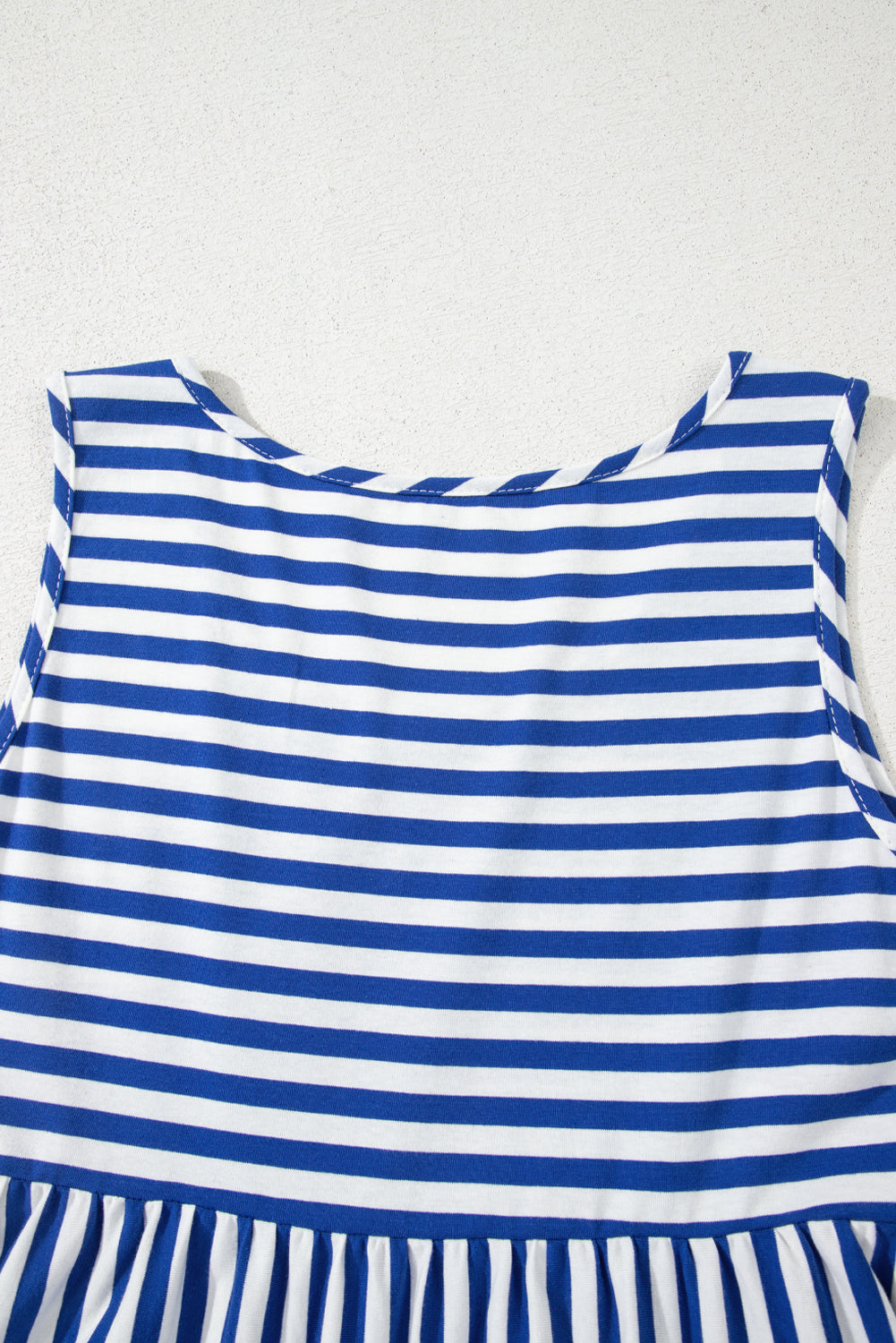 Stripe U Neck Sleeveless Loose Fit Mini Dress