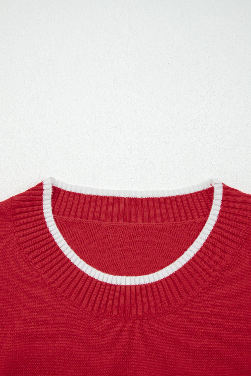 Contrast Trim Big Bow Accent Holiday Cropped Sweater