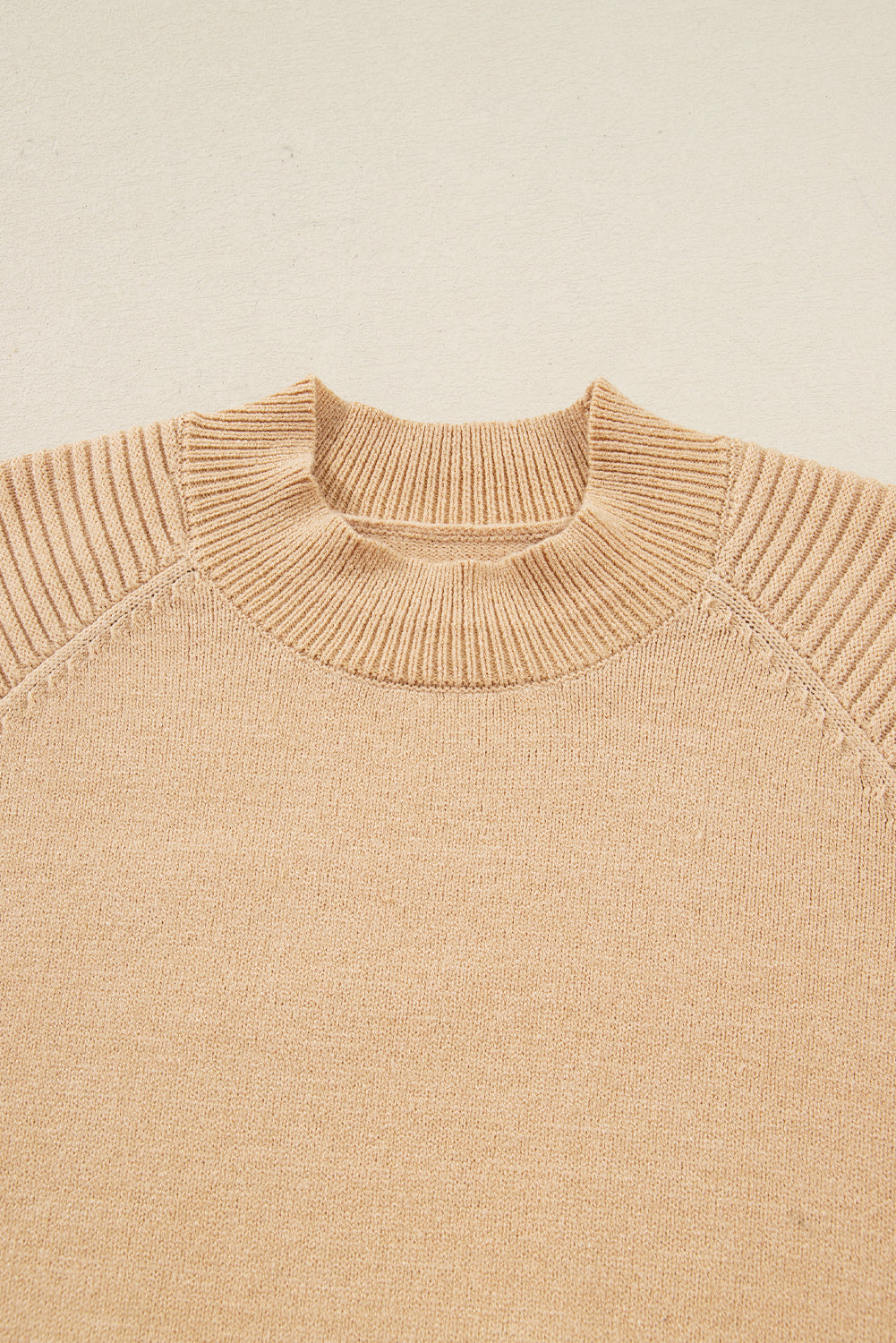 High Neck Puff Sleeve Sweater Pleated Mini Skirt 2pcs Knitted Outfit