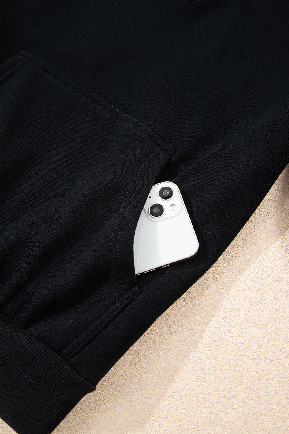 Button Drawstring Hooded Pullover and Casual Short Set