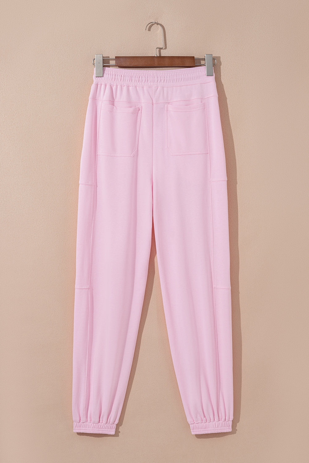 Drawstring Waist Patchwork Solid Color Jogger Pants