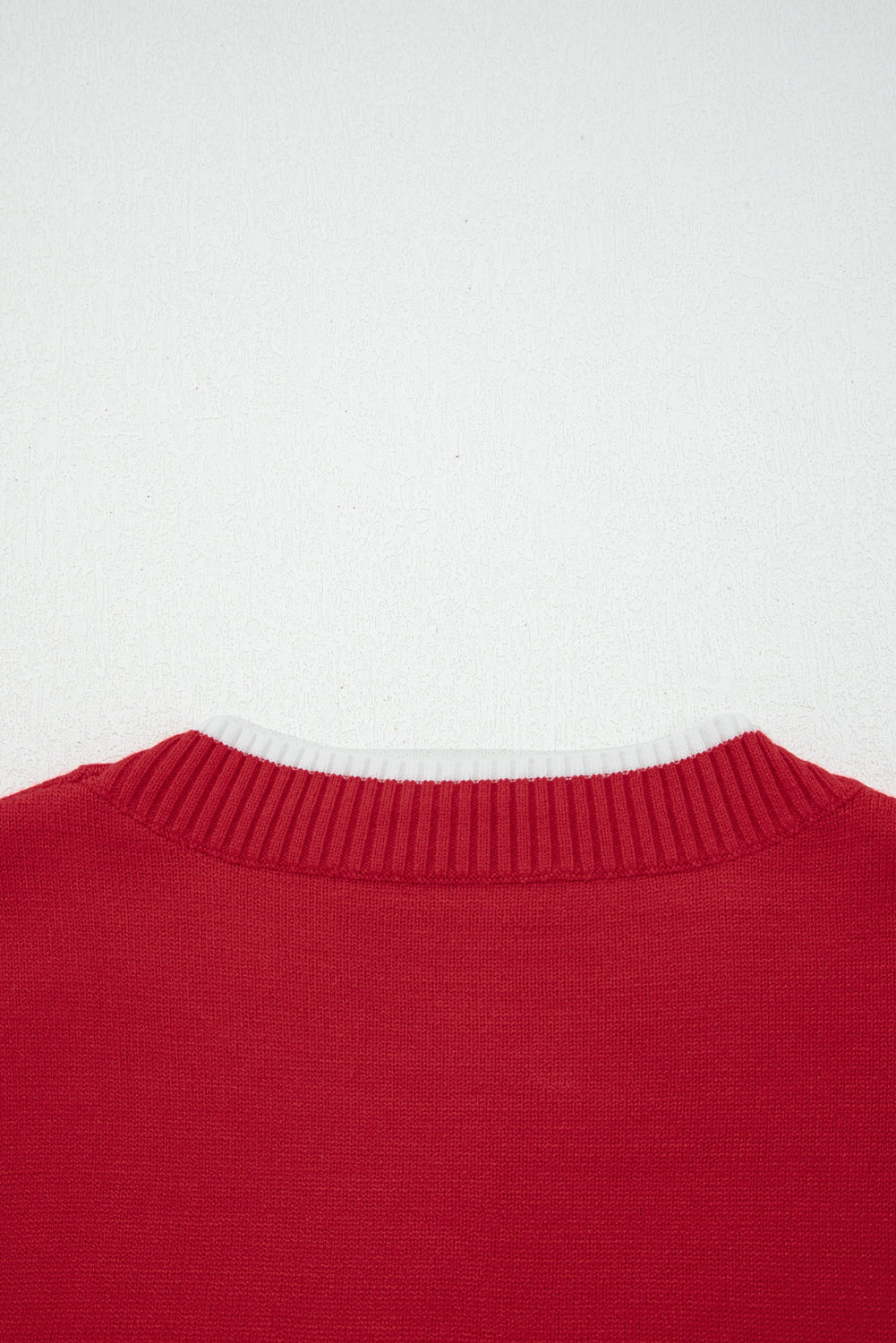 Contrast Trim Big Bow Accent Holiday Cropped Sweater