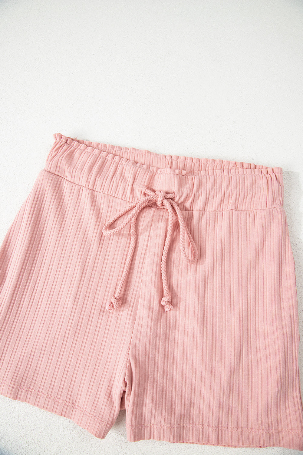 Ribbed Button V Neck Tank Top and Shorts Set