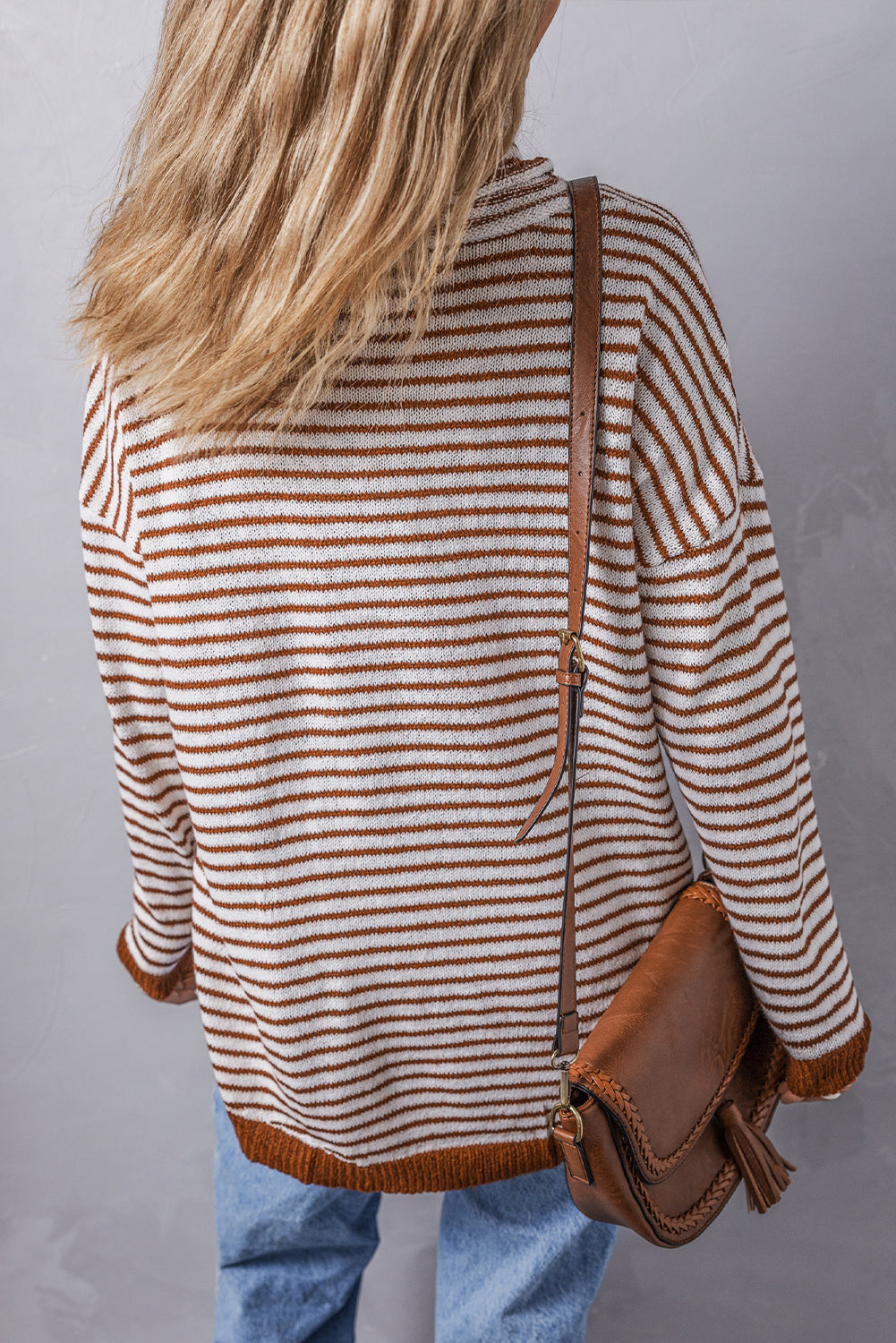 Striped Turtleneck Loose Sweater