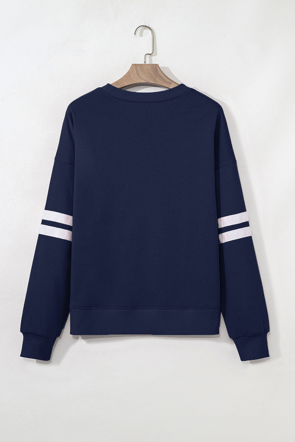 Varsity Striped Detail Drop Shoulder Oversized Sweatshirt