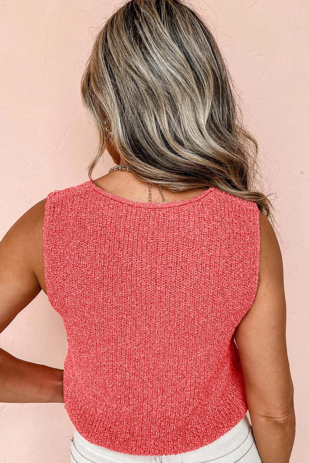 Lace-up Front V Neck Sweater Vest