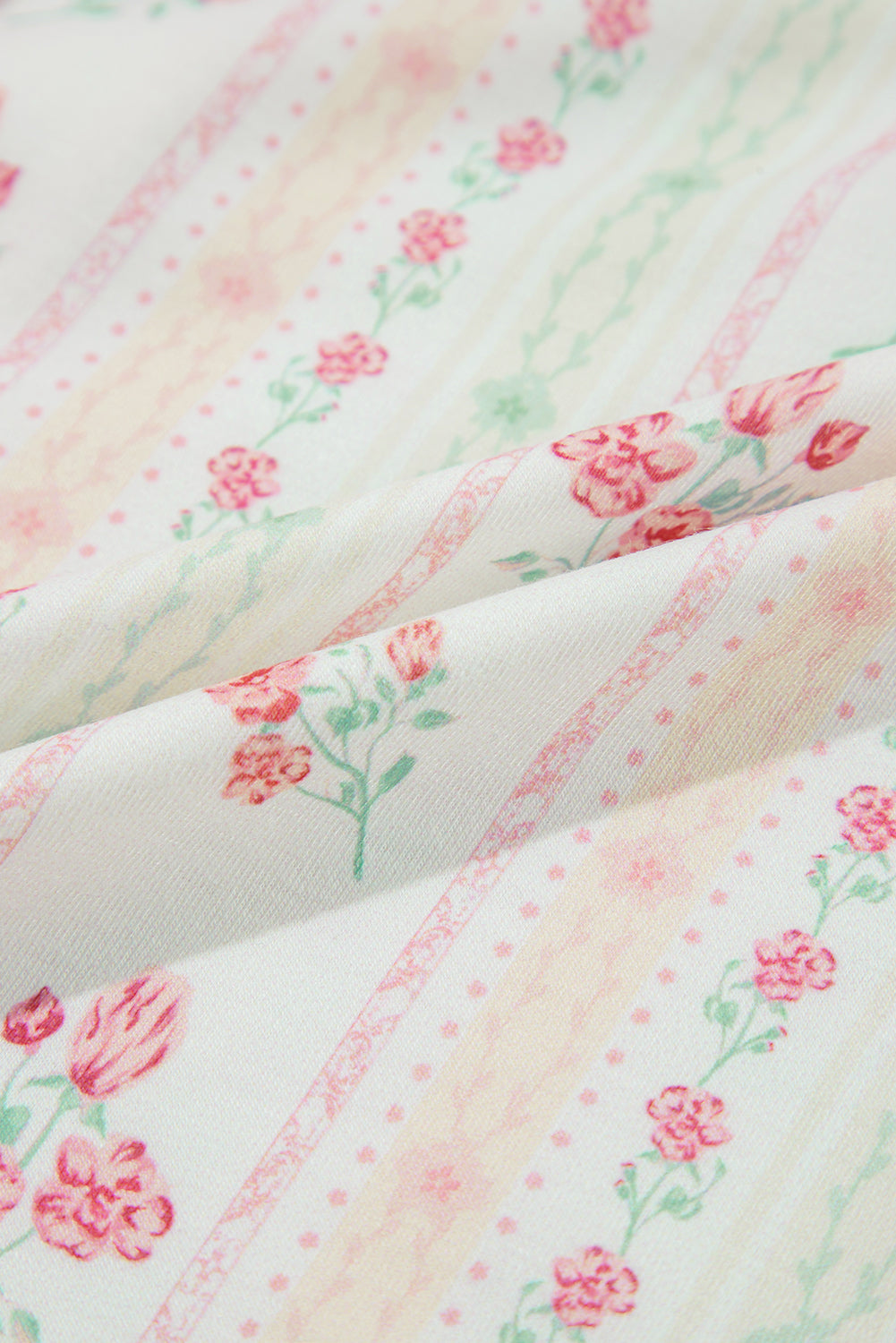 Floral Print Contrast Pipping Short Pajamas Set