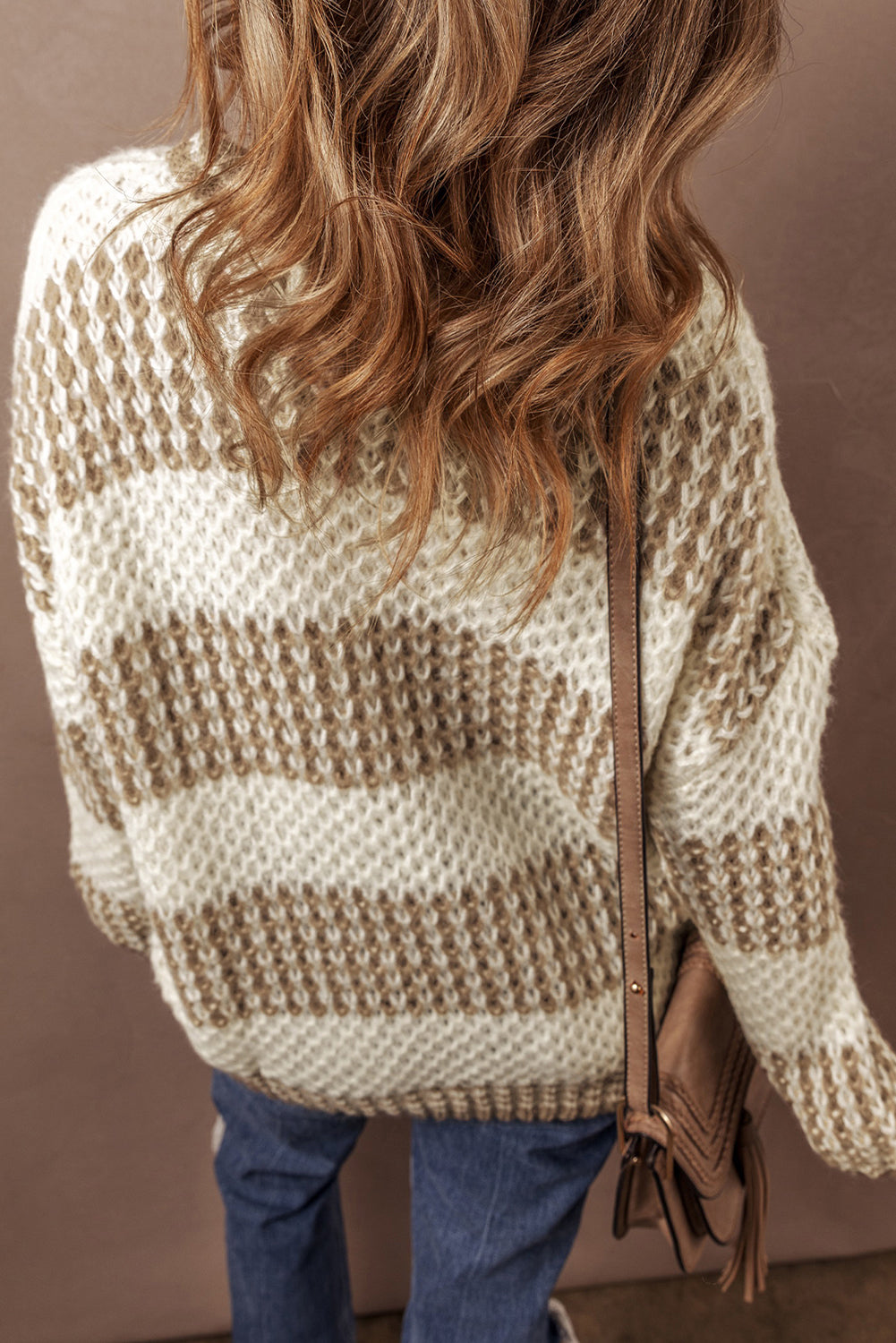 Drop Shoulder Round Neck Loose Sweater