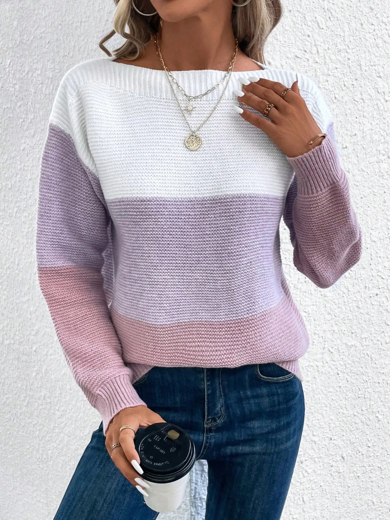 Three-color Patchwork Sweater