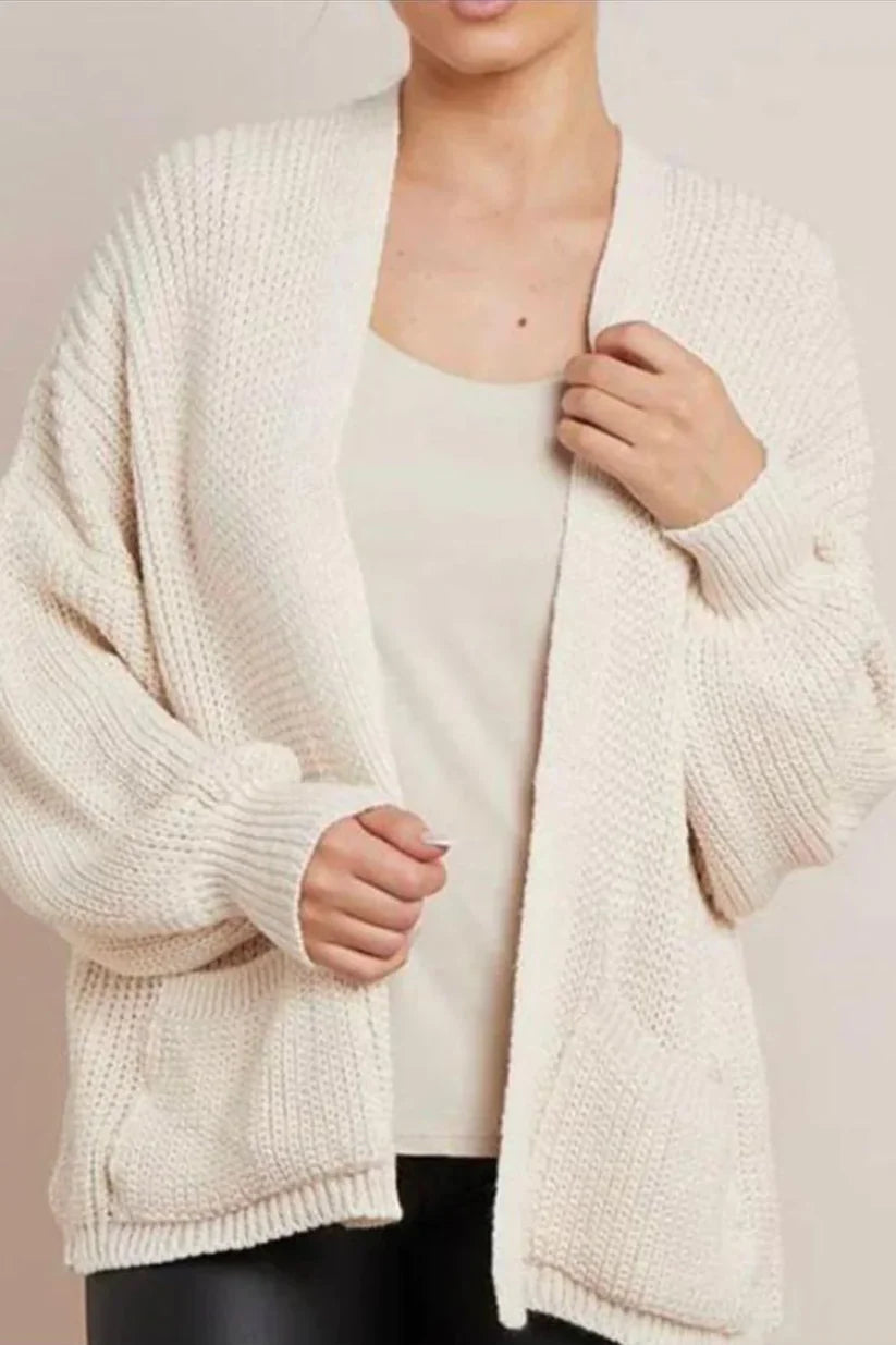 Crop Balloon Pocket Cardigan