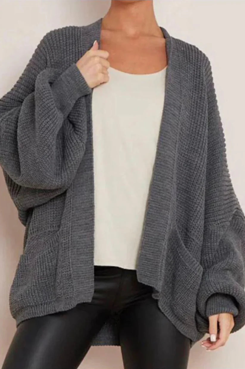 Crop Balloon Pocket Cardigan